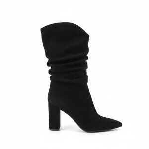 Marc Fisher Black Suede Slouch Boots Size 8M 👢✨